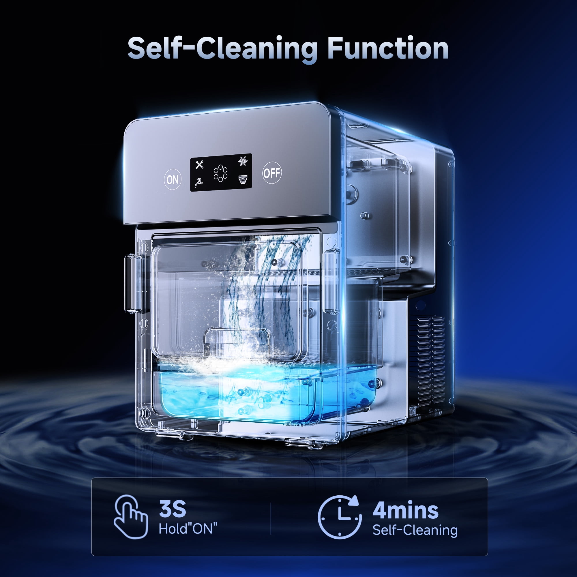 Simzlife Sphere Ice Maker,10 pcs/Hour, 150 pcs/Day,Clear Ice Ball Maker with Enhanced Insulation, with LCD Touch Screen, Self-Cleaning, Quiet Home and Bar Ice for Whiskey Bourbon Parties