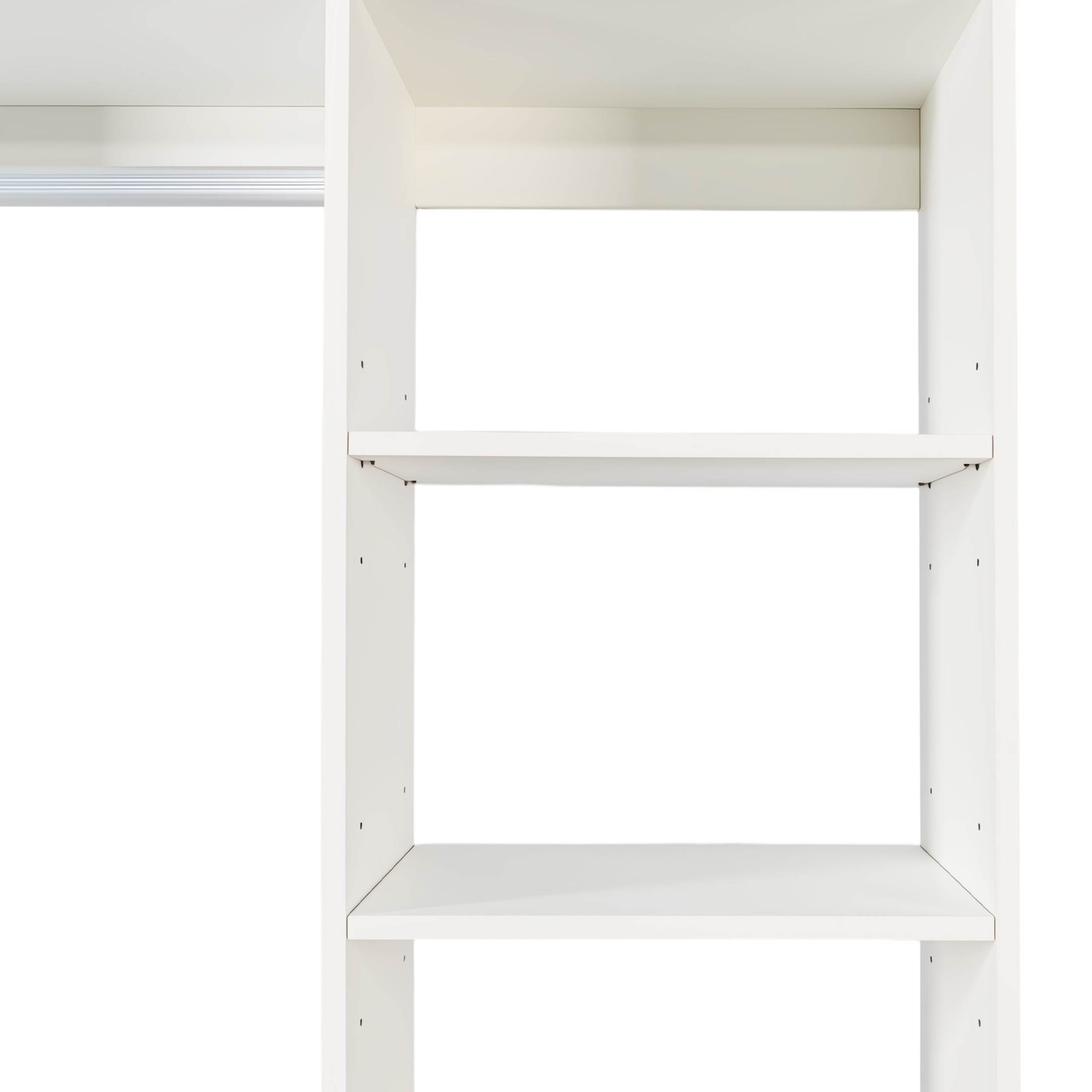 Noble House Elley 74.8" Freestanding Closet System, Open Shelves, Wooden Walk-in Closet with Hanger Rod, White