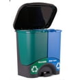 thumbnail image 1 of Mintra Home Trash Bins - 17.5inW x 17.5inH x 13inD - Double Bin - Green/Blue - Recycle, Trash, Can, Bin, Garbage, Plastic, Wastebasket, Adjustable, Removable, Home, Office, Durable, 1 of 4