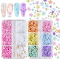 thumbnail image 1 of 2 cajas de dijes de flores acrílicas 3D, suministros de diseño de uñas, accesorios de decoración, joyería de resina floral de tamaño mixto, 1 of 5