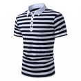 thumbnail image 5 of Men's Muscle Fit Golf Shirt Vintage Striped Soft Stretch Jersey Tee Color Block Collared Short Sleeve T-Shirts Athletic Slim Fit Summer Casual Beach Tops Lightweight, 5 of 9