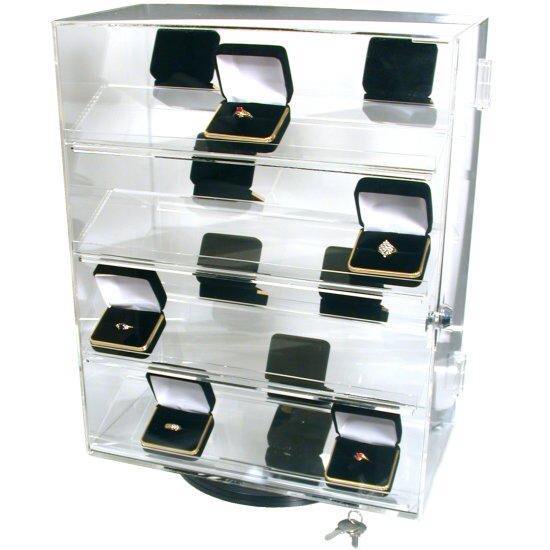 Revolving Rotating Locking Display Case Counter Top