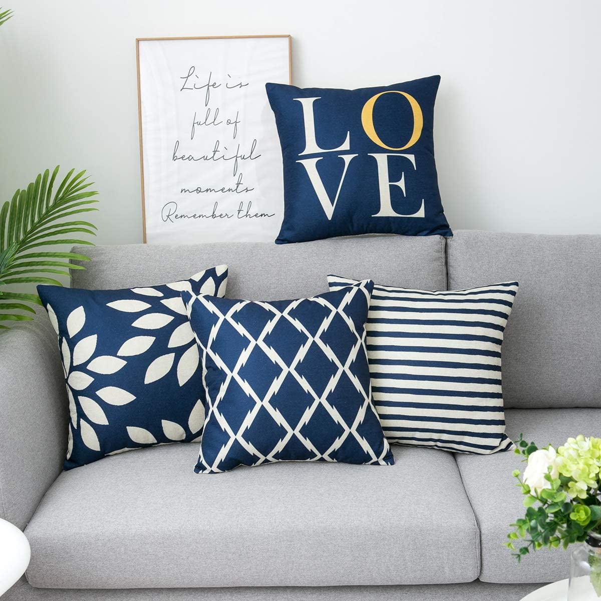 Details about   18'' Geometric Pattern Throw Pillow Case Square Cushion Cover Sofa Room Decor 