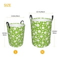 thumbnail image 5 of Balery Green White Flowers Round Laundry Basket with Handles Waterproof Freestanding Laundry Hamper for Clothes Toys in the Dorm and Family-Small, 5 of 8