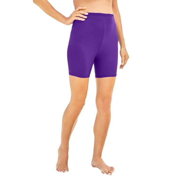 Swim 365 Women's Plus Size Chlorine-Resistant Full-Coverage 5" Swim Boy Short