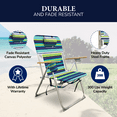 Caribbean Joe High Weight Capacity Back Pack Beach Chair, Blue Stripes