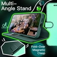 thumbnail image 4 of JETech Wallet Case for Samsung Galaxy S24+ / S24 Plus 5G, Shockproof PU Leather Magnetic Flip Cover with Card Holder, Stand Feature and Full Camera Protection (Midnight Green), 4 of 6