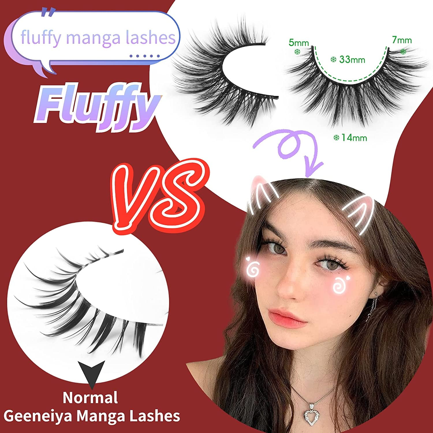 Ahrikiss Manga Lashes Natural Look Wispy Anime Lashes Soft Fake Eyelashes  Lightweight False Eyelashes Faux Mink Lashes Look Like Individual Lashes 8