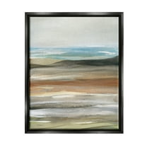 Stupell Industries Abstract Beach Landscape Painting Abstract Painting Black Floater Framed Art Print Wall Art