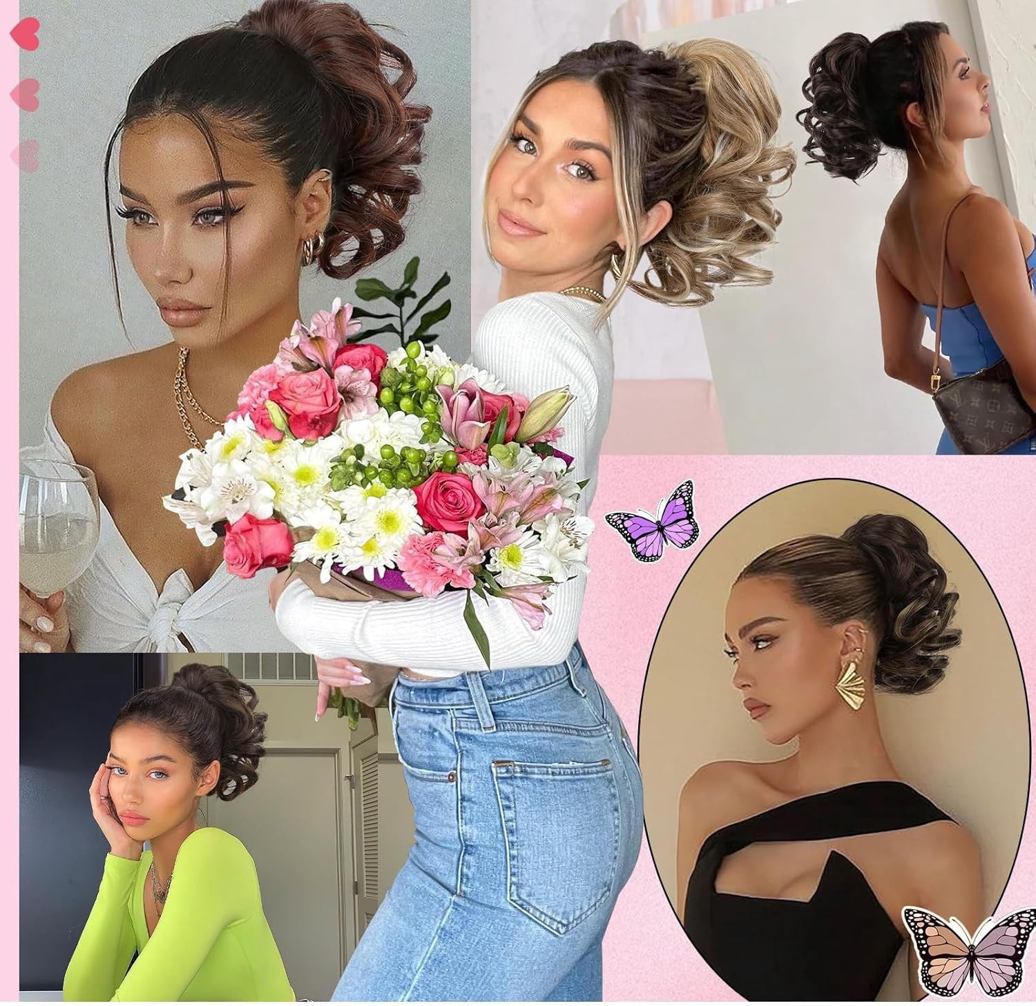 Aorsher Claw Clip in Ponytail Extension, 12 Inch Short Ponytail Hair Exntesions Curly Pony Tails Thick Hairpiece for Women Daily Use