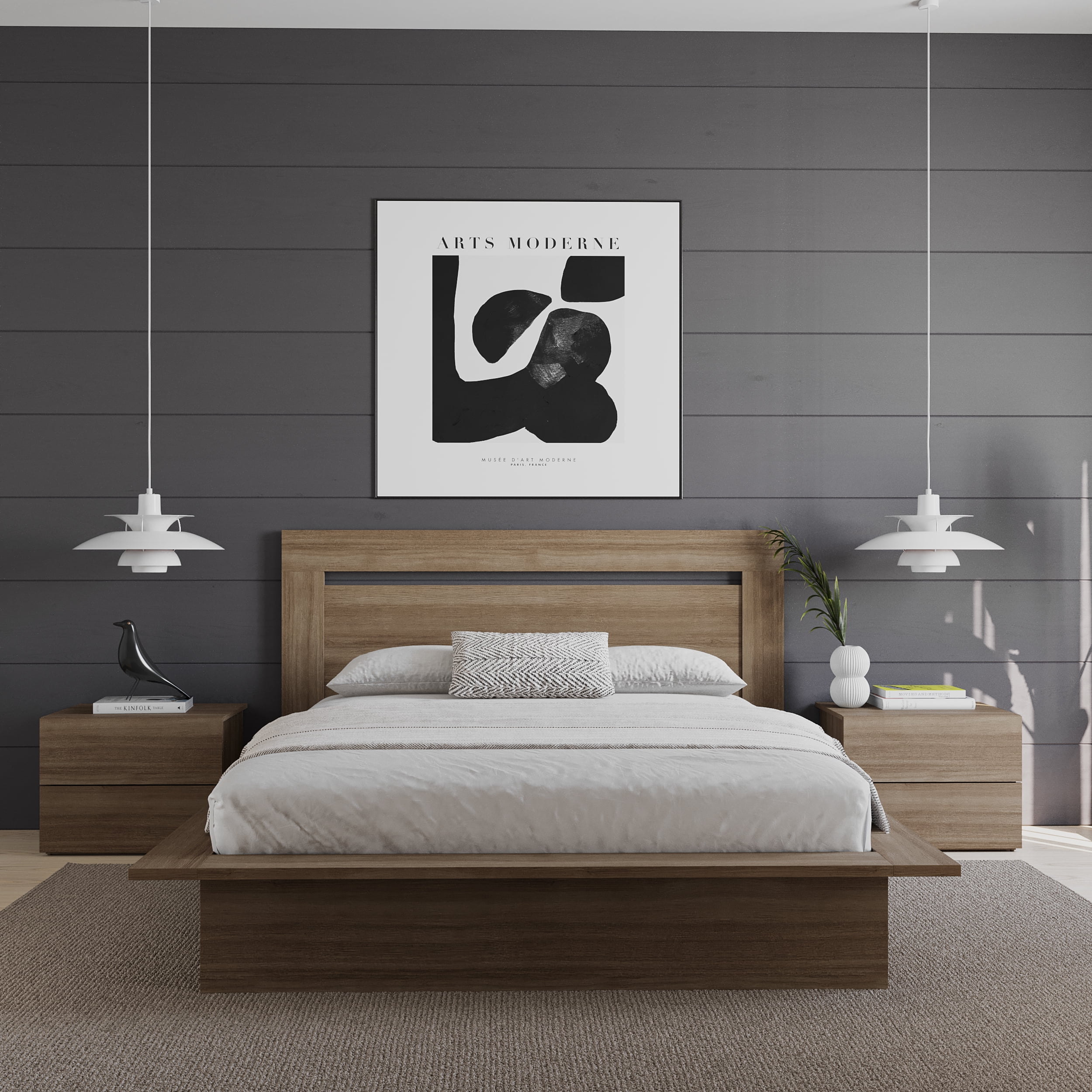 Nexera Malibu Queen Size Headboard, Brown Oak