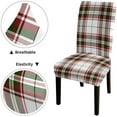 thumbnail image 4 of Christmas Chair Cover,Red Green Plaid Chair Covers,Stretch Dining Room Chair Covers Set of 4,Removable Washable Chair Covers for Dining Chairs,Dining Chair Slipcovers for Dining Room,Hotel, 4 of 5