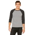 thumbnail image 1 of Bella + Canvas Unisex 3/4-Sleeve Baseball T-Shirt, 1 of 3