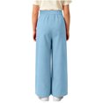 thumbnail image 6 of Bloomae Girls Wide Leg Uniform Pants Kids Button Elastic High Waist Front Pleated Dress Pants Slacks with Pockets Trendy Cozy Travel Vacation Trousers, 6 of 7