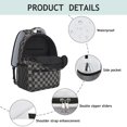 thumbnail image 4 of Gray and Black Checkered Pattern Backpack for School, Cute School Bag with Adjustable Shoulder Straps and Padded Back, 15.3"x11"x6.7", 4 of 5