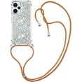 thumbnail image 5 of for Xiaomi Poco F5 5G Clear Case with Crossbody Lanyard, Glitter Sparkly Bling Quicksand with Detachable Adjustable Shoulder Neck Strap Cover Cases for Xiaomi Poco F5 5G QKG Silver, 5 of 7