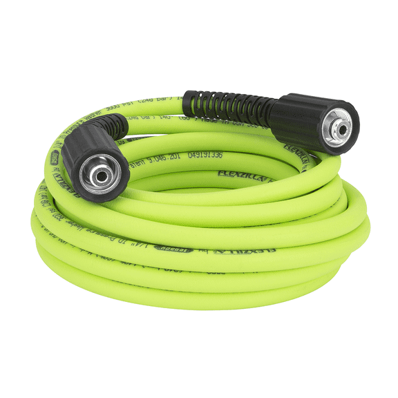 Legacy Manufacturing Flexzilla Pressure Washer Hose, 1/4" x 25�, 3600PSI, M22 Fittings, ZillaGreen