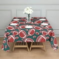 thumbnail image 3 of Green Red Footballs Pattern Square Tablecloth,Waterproof Square Table Cover,Wipeable Spillproof Washable Table Cover for Home Kitchen Party Decor 42"X42"(107x107cm), 3 of 6