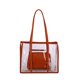 thumbnail image 5 of Bolso de hombro transparente de PVC Bolso de fitness de gran capacidad con bolso (marrón claro), 5 of 9