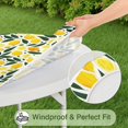 thumbnail image 5 of Yellow Lemon Fruits GreenLeaves Pattern Round Fitted Tablecloth with Elastic Edge,Dining Table Cover Waterproof,Outdoor Round Tablecloth for Camping,Dining,Indoor and Outdoor, 5 of 7