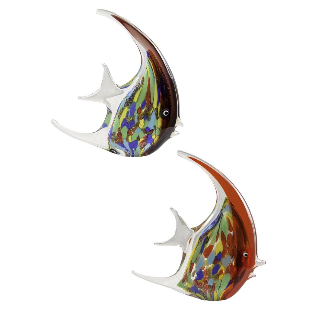 Dale Tiffany Set of 2 Tropical Fish Art Glass Figurines