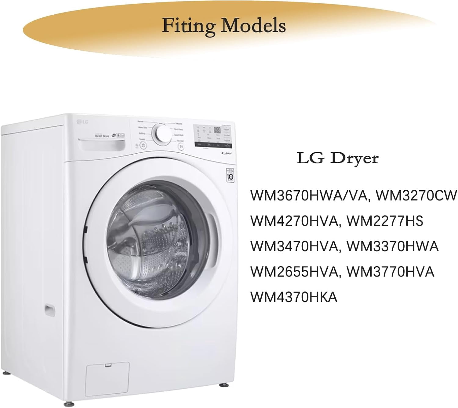 Washer Drain Hose for LG WM3670HWA/VA, WM3270CW, WM4270HVA, WM2277HS, WM3470HVA, WM3370HWA, WM2655HVA, WM3770HVA, WM4370HKA Washer Hose Replacement 5215ER2002G.