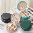 thumbnail image 4 of URMAGIC Portable Earring Storage Carrying Case Round Jewelry Box Travel Zipper PU Leather Jewellery Packaging Display Organizer Gift Box, 4 of 8
