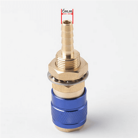 

2Pcs 6mm Water Cooled Cooled Gas Water Adapter Quick Connector Fitting for MIG TIG Welding Torch Plug Blue+Red