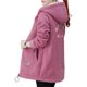 thumbnail image 3 of Chaqueta con Cremallera y Bolsillos para Mujer, Sudadera Larga Extragrande con Capucha, Abrigo Afelpado y Cálido. Rosa XXXL, 3 of 7