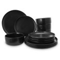 thumbnail image 6 of Gibson 120857.12 Stone Lava Dinnerware Set Service for 4 - Matte Black - 12 Piece, 6 of 7