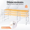 thumbnail image 3 of QueipA 6ft Portable Folding Camping Table, Outdoor Waterproof Adjustable Height Table, Aluminum Lightweight Suitcase Foldable Table for Picnic BBQ Beach Dining, 3 of 16