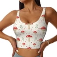thumbnail image 1 of Fotbe Mushroom Sujetador Deportivo Largo sin Aros para Mujer con Almohadillas y Soporte Medio, Transpirable y Absorbente, Camiseta Tipo Chaleco o Tank Top-Large, 1 of 8