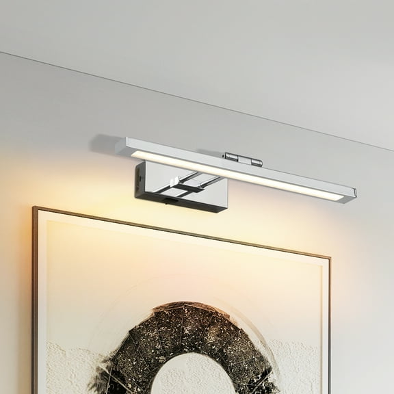 Chrome LED Dimmable Modern Picture Lights for Paintings 15.7in Inch Long Swing Arm Art Lights Warm White 3000K Display Lamp can Gallery Photo Wall Light