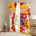 thumbnail image 3 of Erosebridal American Football 30%-50% Room Darkening Blackout Curtain Kansas Curtains for Bedroom Living Room (2 Panels, 38 x 45 Inch) Football City Blackout Curtains Rugby Sports Window Treatments, 3 of 6