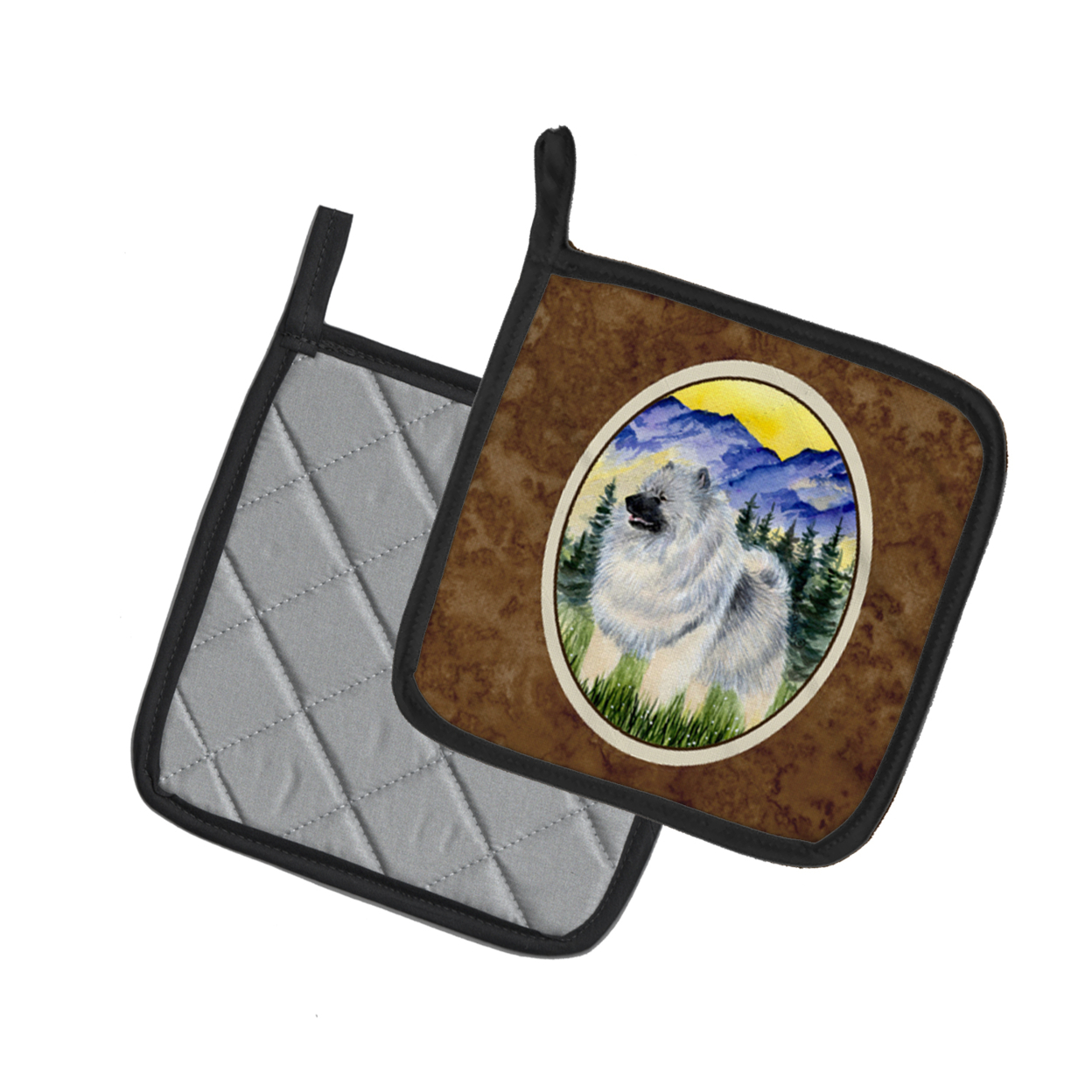 Carolines Treasures SS8323PTHD Keeshond Pair of Pot Holders, 7.5HX7.5W, multicolor