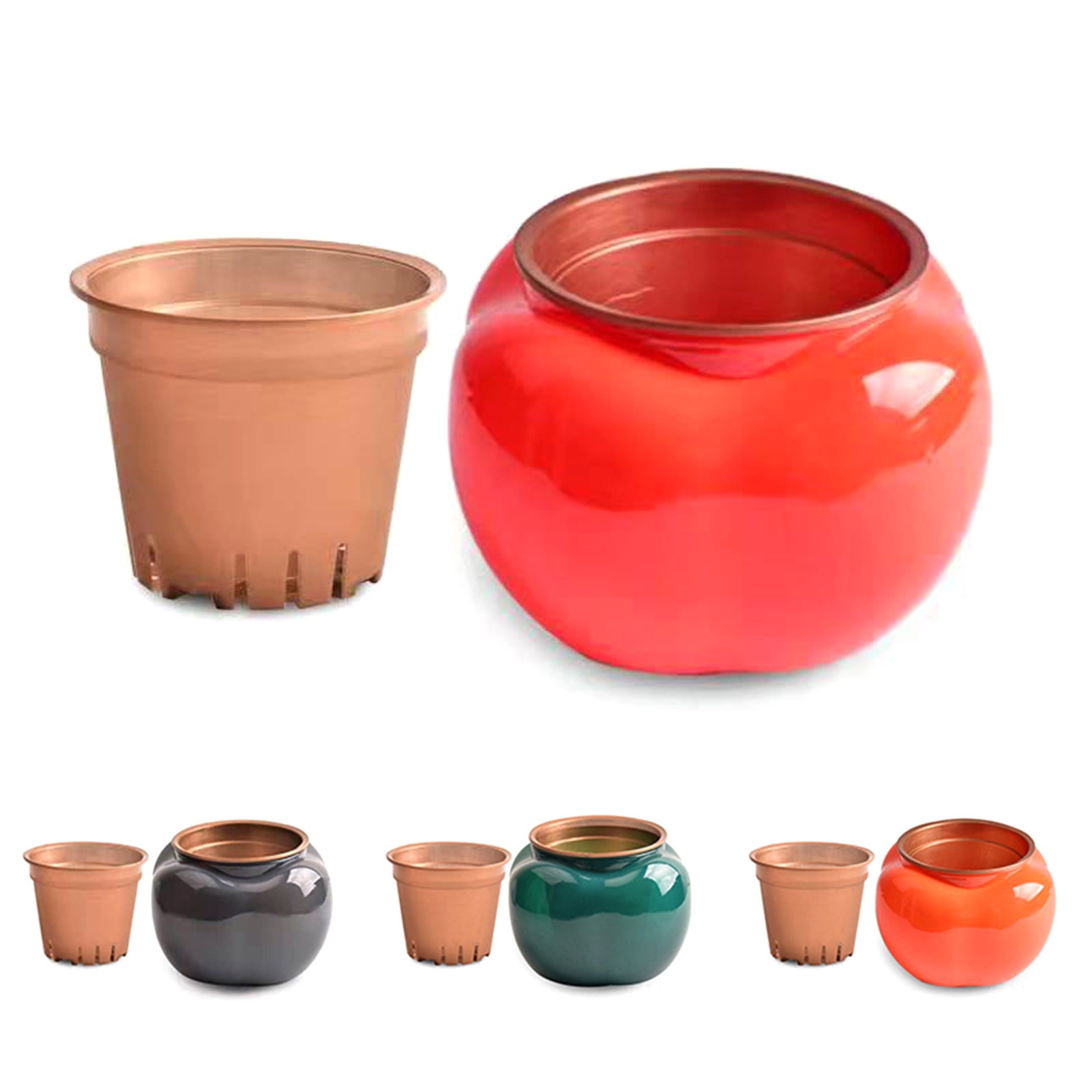 Dream Lifestyle Dual Layer Flower Pot Set,Lazy Creative Hydroponic
