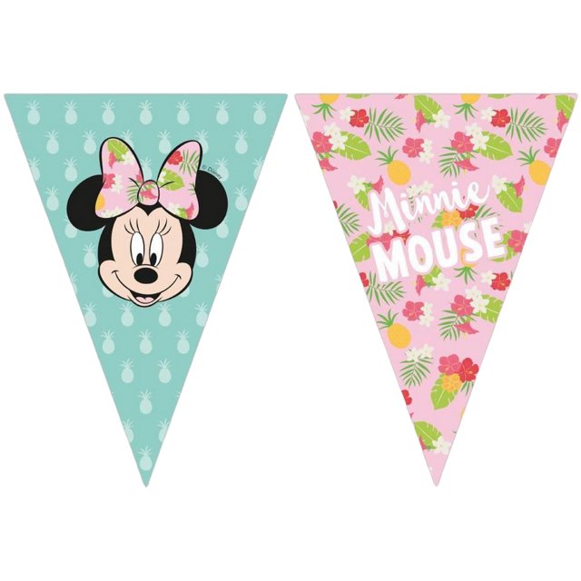 Disney - Pancarta Diseño Tropical Minnie Mouse (Azul, Rosa)