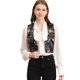 thumbnail image 1 of INSPIRE CHIC Traje De Navidad Para Mujer Chaleco De Satén Con Cierre De Botón Y Estampado Floral Negro L, 1 of 6