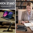 thumbnail image 5 of Leather Case for iPhone 15 Card Slot Folio Flip Wallet Case for iPhone 15 Premium PU Magnetic Kickstand Cover Soft TPU Inner Case Brown, 5 of 7