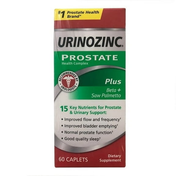 Urinozinc Prostate Health Complex Plus With Beta  Saw Plametto Caplets, 60 Ea, 2 Pack