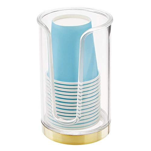 mDesign Modern Plastic Compact Small Disposable Paper Cup Dispenser