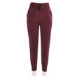 thumbnail image 3 of Ficarrico Pantalones básicos para correr de poliéster, sueltos, informales, con pies combinados, para correr, fitness, color rojo vino L, 3 of 8