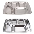 thumbnail image 2 of Stainless Steel Divided Dinner Tray Lunch Container Plate 4/5/6 Section 6 squares, 2 of 6