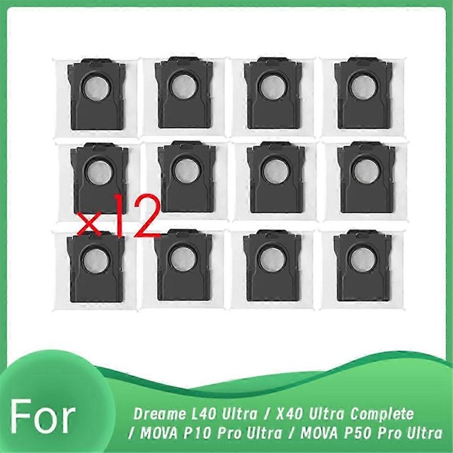 12 Pcs Dust Bags for Dreame L40 Ultra / X40 Ultra Complete / MOVA P10 Pro Ultra / MOVA P50 Pro Ultra