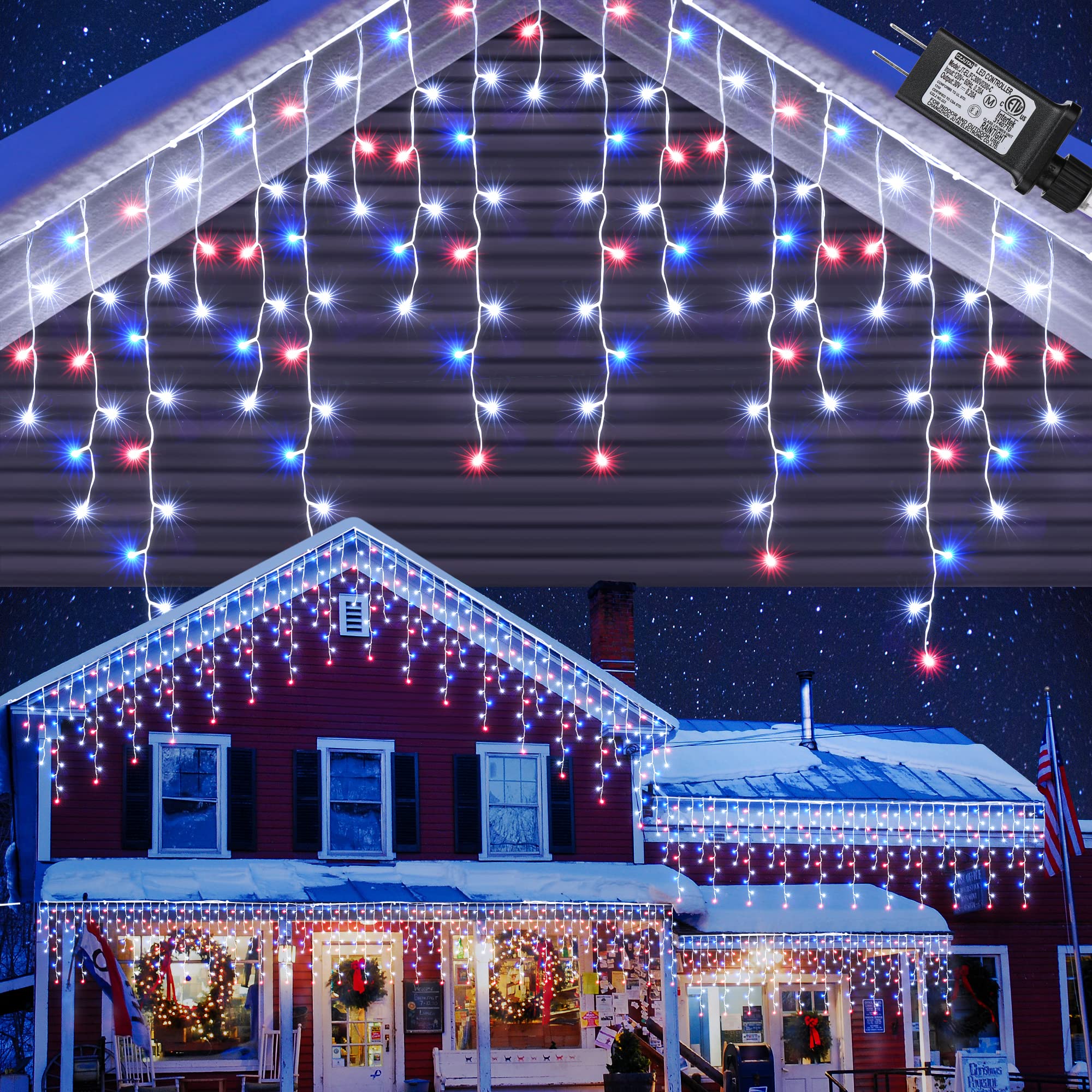 Brightown Icicle Lights Outdoor, 40Ft 432 Led Christmas Lights With 81  Drops, Dimmable Twinkle Fairy Lights With Remote And Timer, Christm