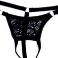 thumbnail image 4 of untoiry Men's Open Front Breathable G-String Underwear Pouch Brief Thong Black, 4 of 9