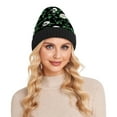thumbnail image 4 of joogoo Skull Roses Leaf Beanie Hats Cuffed Winter Warm Knit Thick Beanies, 4 of 7