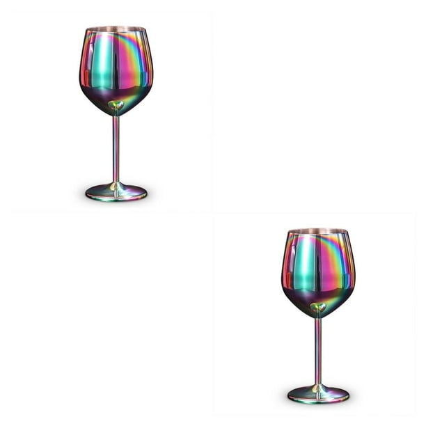 Inteprter Copa de vino tinto pulido de un solo nivel de acero inoxidable fiesta Barware inastillable taza utensilios para beber para Bar restaurante No.02 2piezas Inteprter CBP093285
