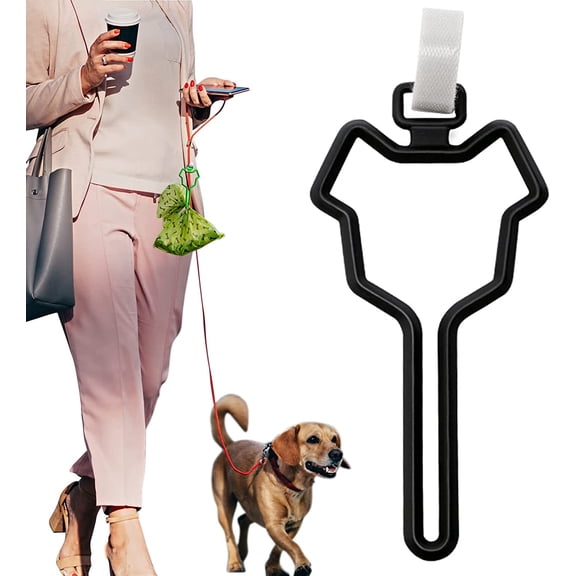2 Piece Dog Poop Bag Holder Premium Waste Carrier Leash Dispenser Walking Running Bicycle Accessory Black