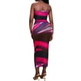 thumbnail image 4 of SAYOO Off Shoulder Tie Dye 2 Piece Skirt Set Sleeveless Cropped Tube Top Bodycon Midi Skirt Multicolor Sets Dress Outfits for Women, 4 of 5